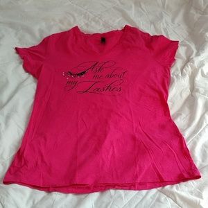 District Made Pink and Black Lash T-Shirt Sz XL